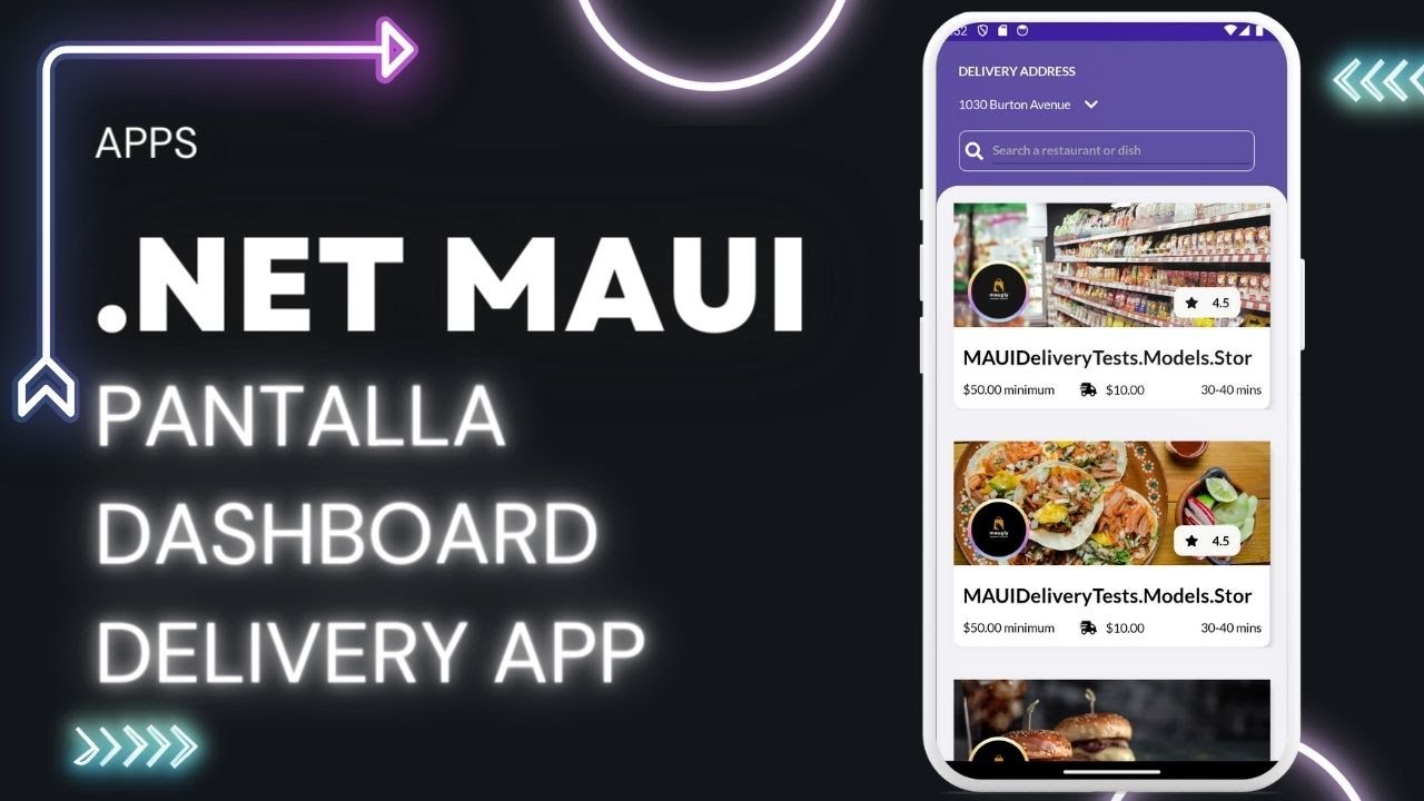 .NET MAUI Reto UI # 10 - Dashbarod App de entrega de pedidos