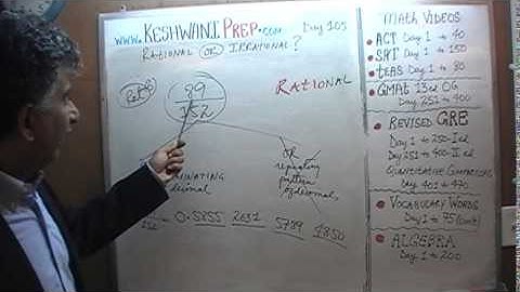 Rational vs. Irrational Numbers 5/5, Day 105, Basic Math for GRE, GMAT, TEAS, SAT, ACT Prep Tutor