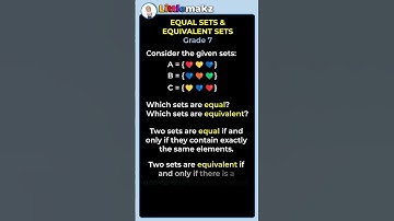 Equal and Equivalent Sets