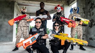 LTT Nerf War : History War Couple SEAL X Warriors Nerf Guns Fight Crime Dr Lee Crazy Green Forest