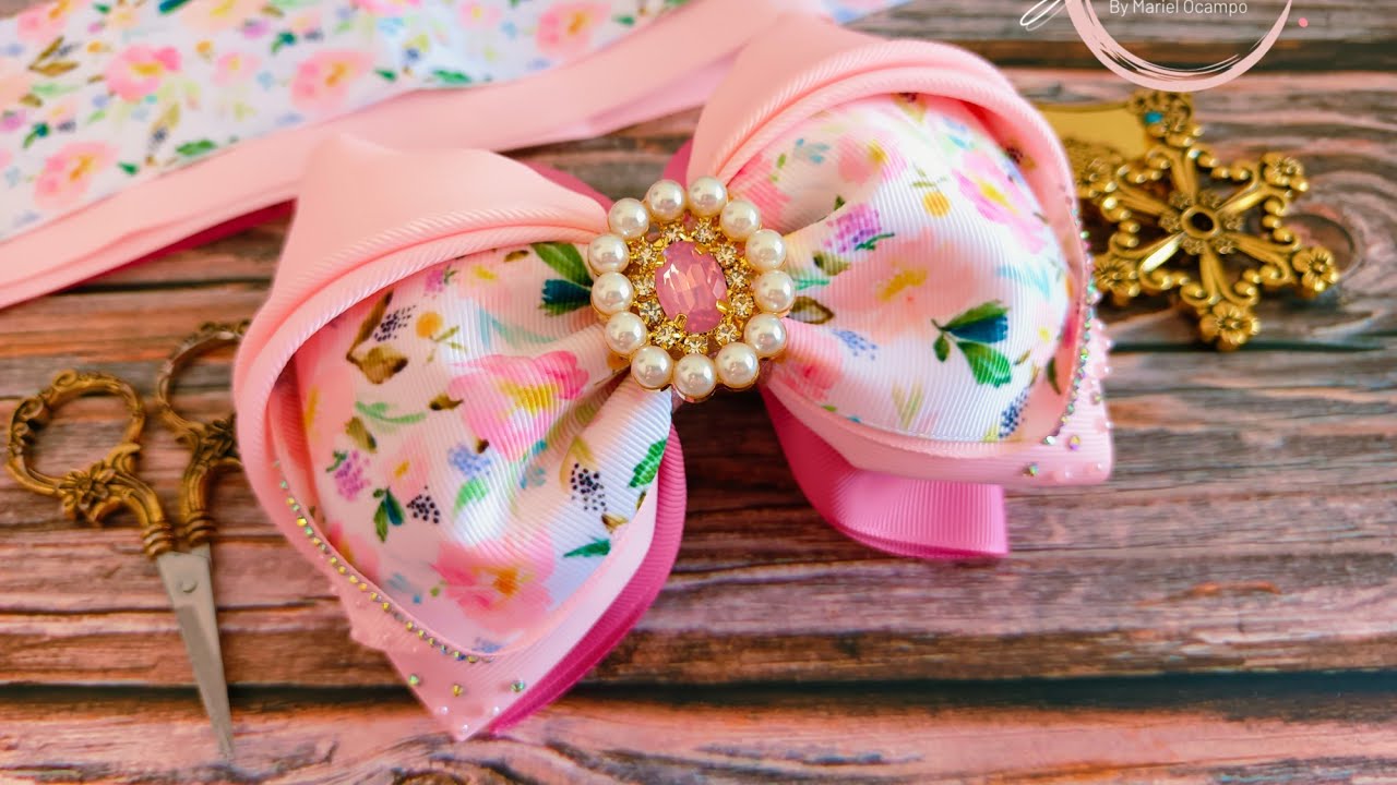 moño guta/cariño con liston de 7.5cm de ancho, diseñando destellos en liston, exclusivo.