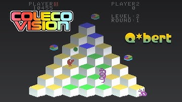 Q*bert 🕹 COLECOVISION Gameplay Playthrough Retro HD
