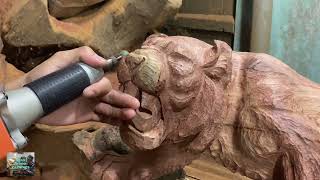 The wooden tiger sculpture is so beautiful | TUAN WOOD CARVINGS by TUAN WOOD CARVINGS 263,362 views 10 months ago 26 minutes