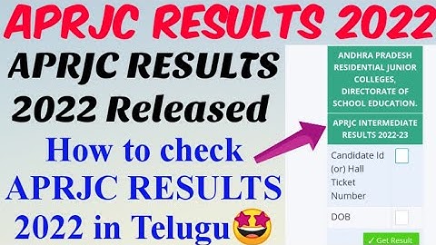 APRJC Results 2022 Released 🤩//How to check APRJC RESULTS 2022 in Telugu