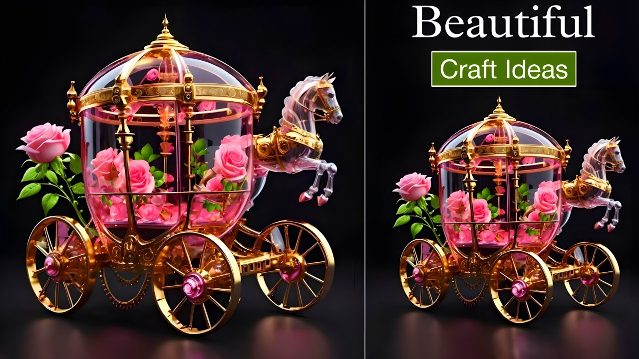 Handcrafted Princess Carriage| DIY Horse From Plastic Bottle | Home Decor 😍💙