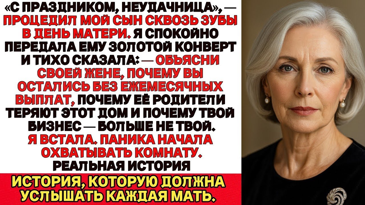 Мой сын назвал меня никчёмной…Пока я не рассказала, что дом, машины и его фирма — оформлены на меня.