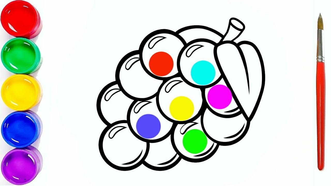 Uzum Rasm Bolalar uchun Uzum rasm chizish Drawing Grape for children Рисование ...