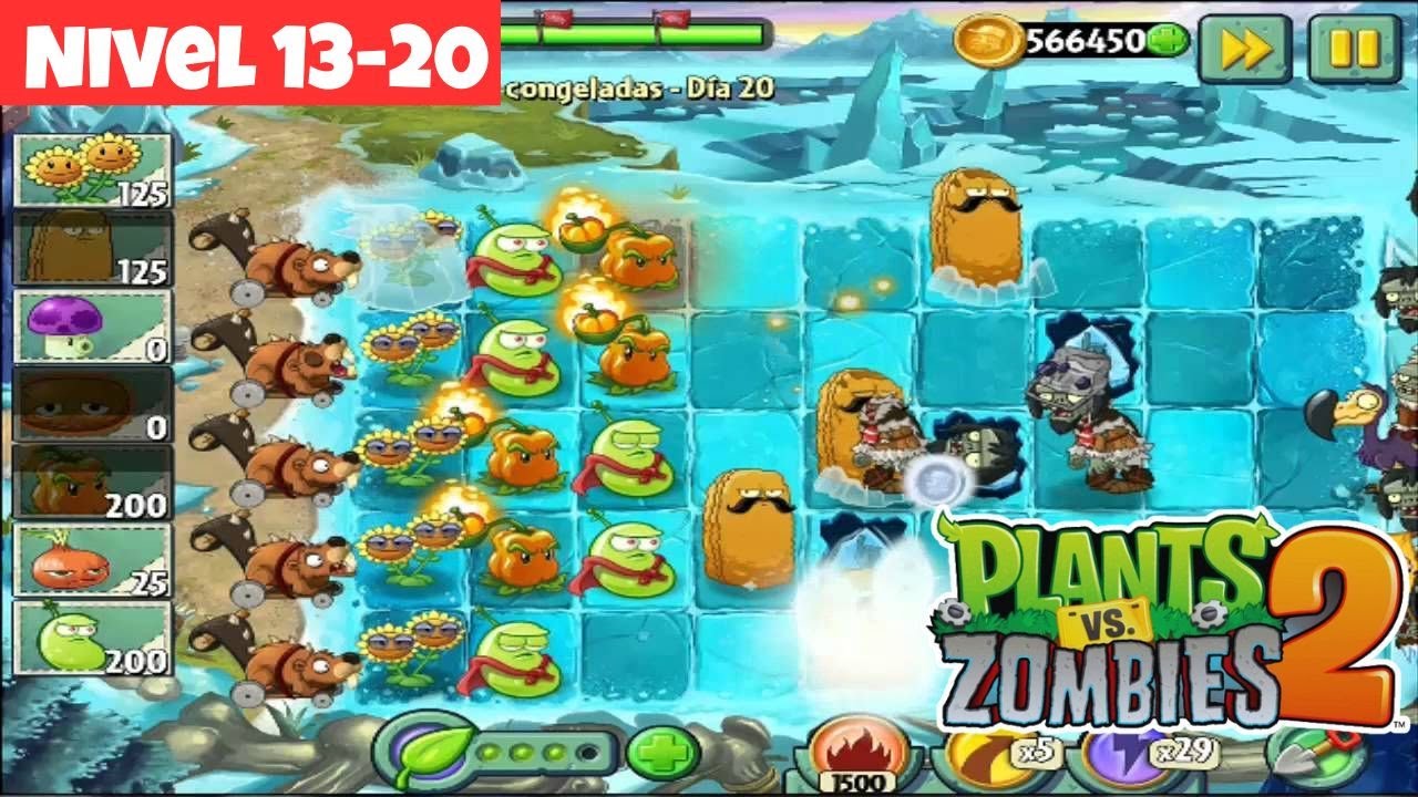 Plantas vs Zombies 2 ¡Aventuras Heladas en las Cuevas Congeladas Nivel ...