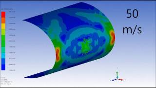 Autodyn - Hail Impact with Aluminium Wing - Velocity