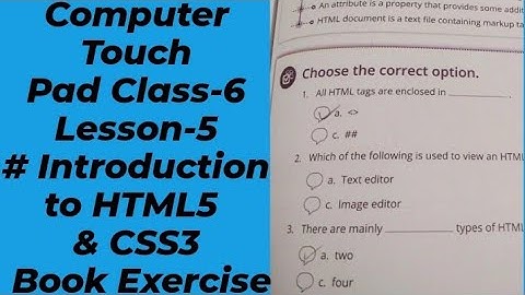 Computer Book Touchpad 6 | Lesson -5 # Introduction to HTML5 & CSS3 | Book Exercise |