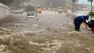 Flood Fighter Unclogging a Mighty Storm Drain to Prevent Disaster!