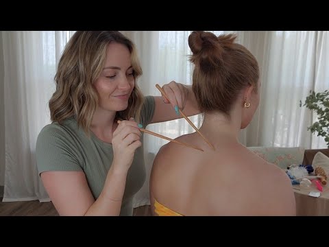 ASMR Head, Neck & Shoulder Massage with Oil - Gua sha, Rolling Pin, Chopsticks