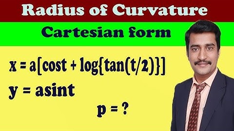 Radius of curvature for Cartesian form example solved step by step