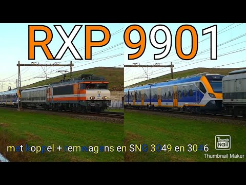 RXP 9901 met koppel + remwagens en SNG 3049 + 3046 langs Barneveld!