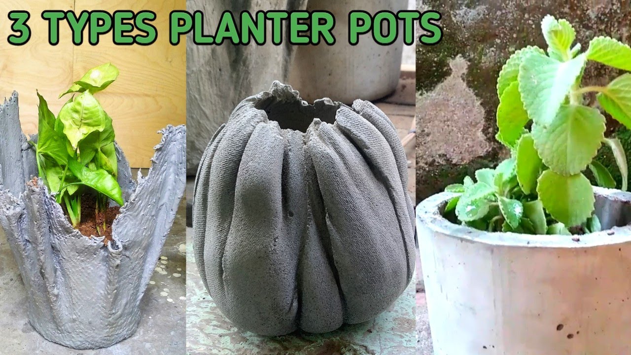TOP 3 Planter Pot-Flower Pot from MS Craft / Diy Cement Projects