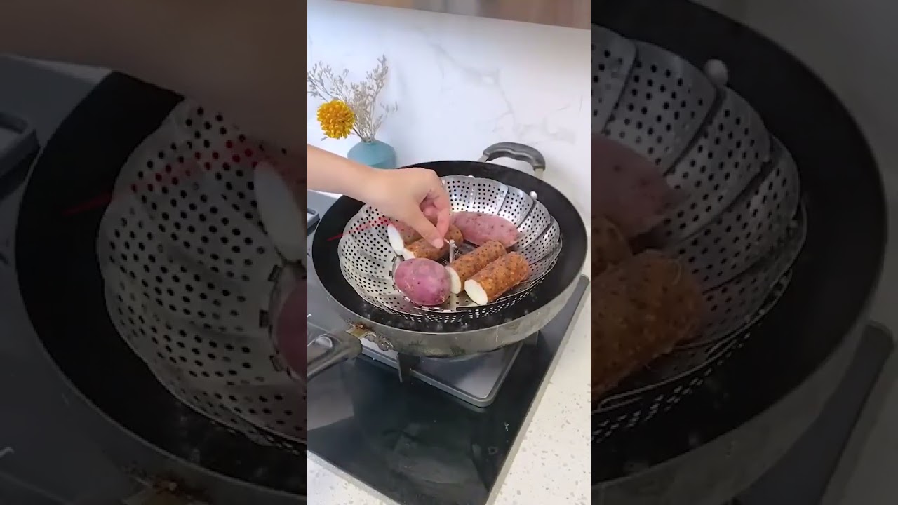 Foldable steel fruit vegetables and steamerBasket.
