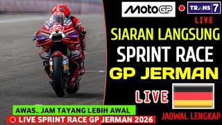 Jadwal Siaran Langsung Sprint race MotoGP Jerman 2026 hari ini - gp Jerman live Trans7 hari ini