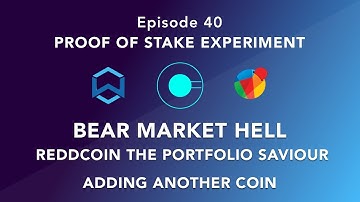 Proof of stake experiment episode 40 - Bear Market hell, Reddcoin the Portfolio saviour + new coin