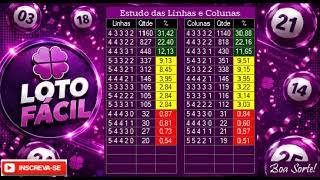 LotoFacil - Estudo das Linhas e Colunas do Concurso 1 ao 3692