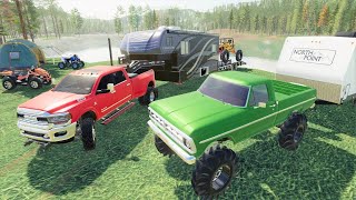 Camping with Millionaires on a private lake | Farming Simulator 19 Camping and Mudding screenshot 4