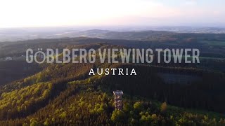 AUSTRIA 🇦🇹 Göblberg | drone flight from top of viewing tower | evening flight with stunning sunset