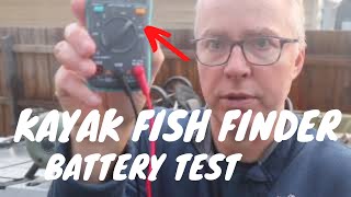 Testing a kayak fish finder battery with a multi tester the EASY way 