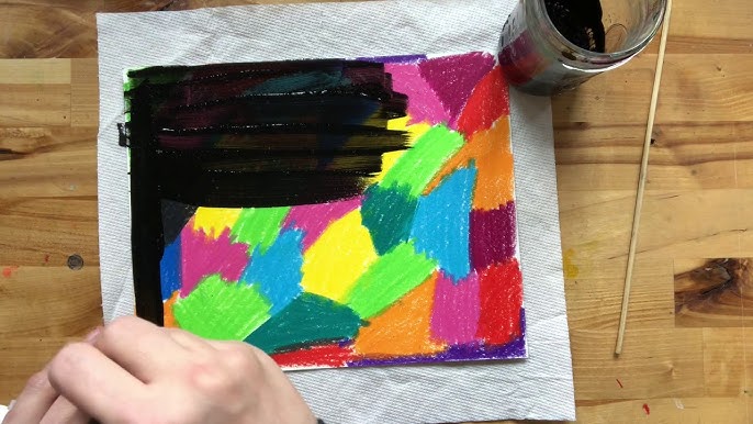Colourful Scratch art  How to make scratch art paper using oil