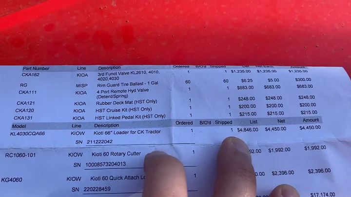 How much a kioti ck2610 tractor and attachments cost