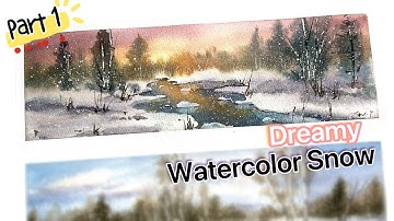 [PART1]Watch Me Paint a DREAMY Watercolor Snowscape | Magical Winter Art Process