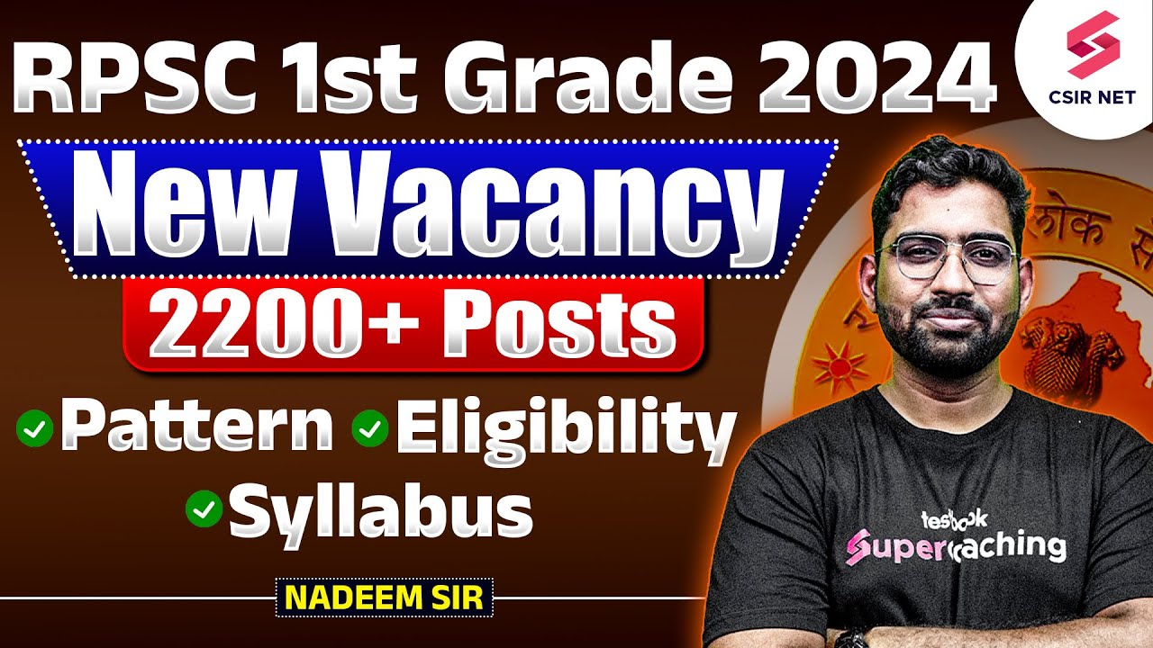 RPSC 1st Grade New Vacancy 2024 Notification Eligibility RPSC 1st Rpsc 1st grade new vacancy 2024 notification eligibility rpsc 1st