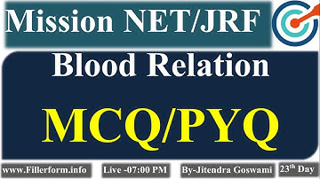 #23 Blood Relation MCQ and PYQ | Mission JRF with Jitendra Goswami| Coding and Decoding MCQ Question