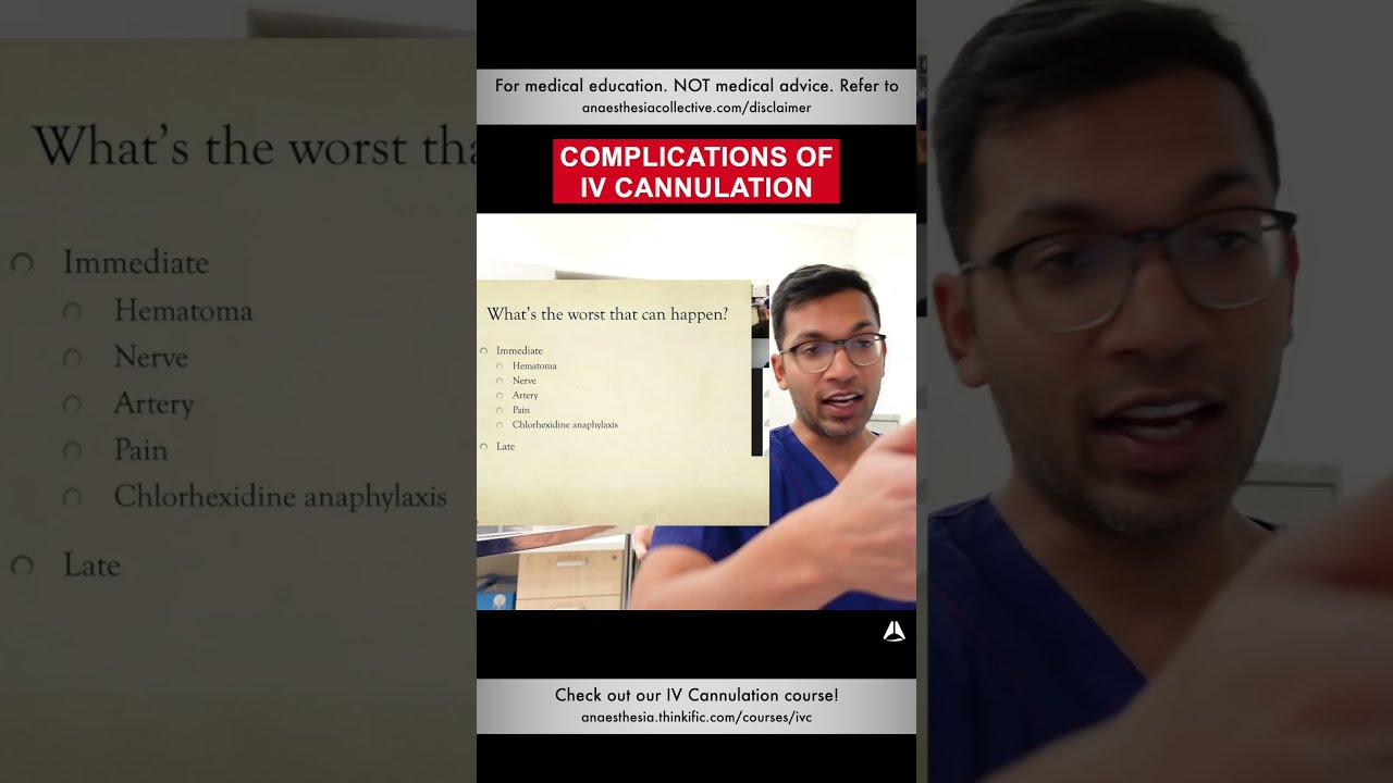 Complications Of IV Cannulation Shorts Ivcannulation Anesthesiology Nurse