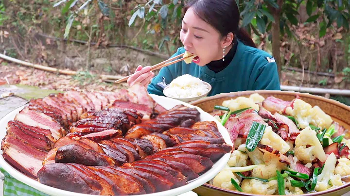 一個臘肉香腸拼盤，一個花菜炒肉，小雨今天吃兩個菜，提前過年咯【市民朱小雨】 - 天天要聞
