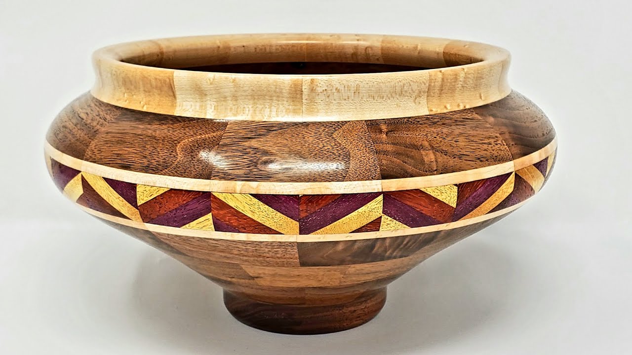 Woodturning a Potbelly Bowl with Chevron Ring YouTube