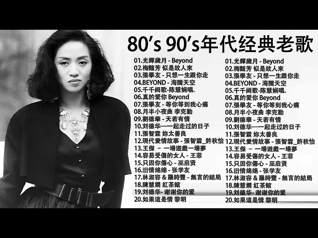 經典粵語歌曲【粤语金曲】🎶 Beyond，鄭少秋，黎瑞恩，陳百強，梅豔芳，張學友，陈慧娴，李克勤，劉德華，張智霖，王傑，王菲，巫启贤，张学友，林淑容，羅時豐，陳慧嫻，刘德华，黎明，童安格 class=