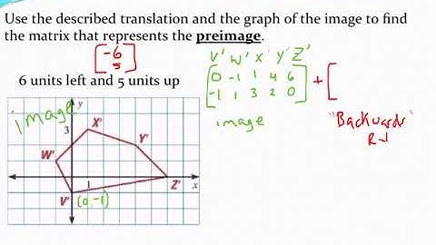Using matrix addition to find coordinates of a translated preimage working backwards