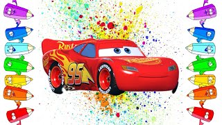 Тачки 🚘 Раскраска Coloring cars🌈How to Color easy McQueen #kids #colorbook #drawing #artmarkers #333 screenshot 5
