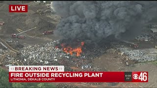 Crews battle fire outside of recycling plant in DeKalb County