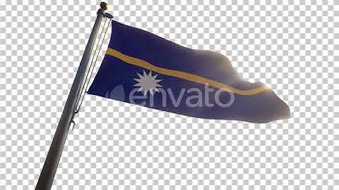 Nauru Flag on a Flagpole with Alpha-Channel | Motion Graphics - Envato elements