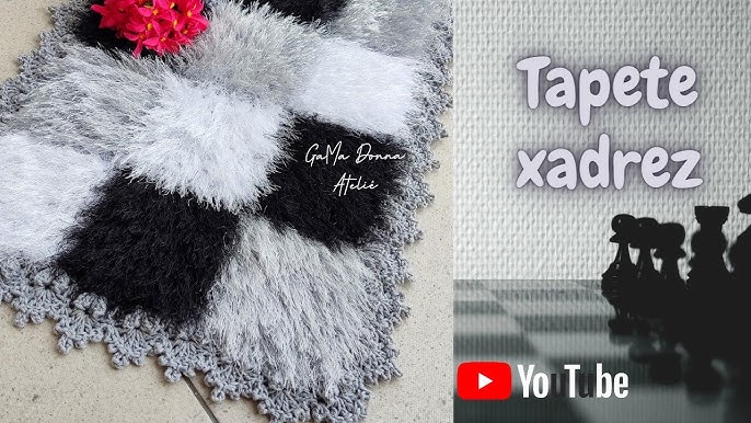 COMO FAZER TAPETE XADREZ ESCOCÊS EM CROCHE COM A TECNICA TARTAN MARLY  THIBES 