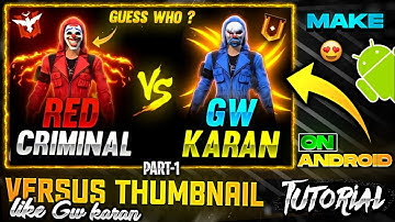 How to make versus thumbnail like gw karan and aditech || Full tutorial