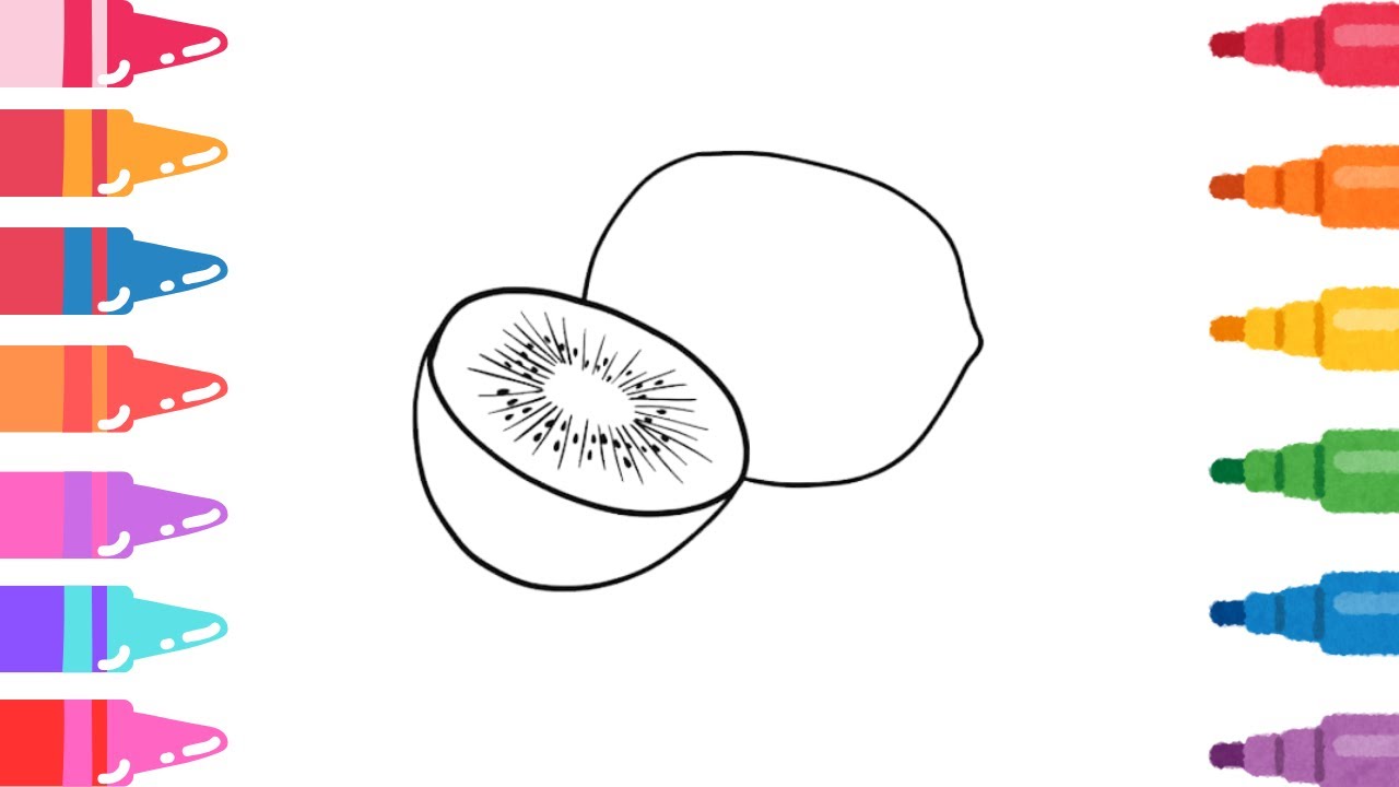 Как нарисовать киви. Рисование, раскрашивание и живопись для детей и малышей. Детское искусство 🌈...
