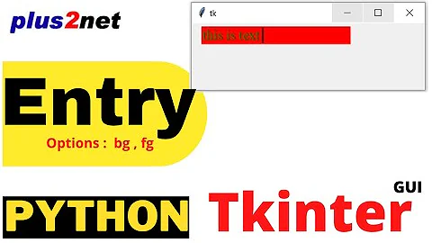 Tkitner entry options managing foreground & background colour with listing of all options & values