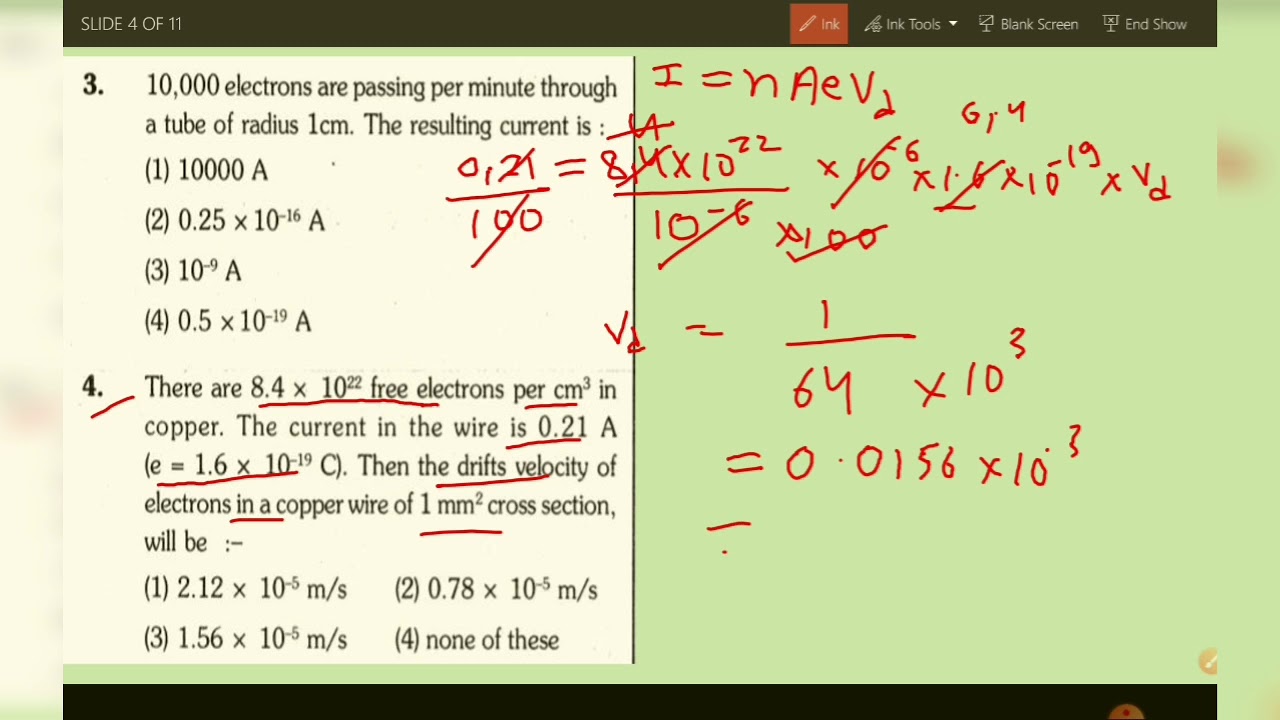 Drift current equation