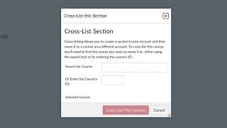 How to Cross-list a Course on Canvas at SDSU