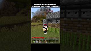 MAKING WORKING FARM WITHOUT WATCHING TUTORIAL 💀🗿 #minecraft