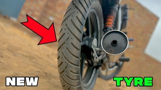 New Big Tyre Installed in Bajaj CT 100 Bike