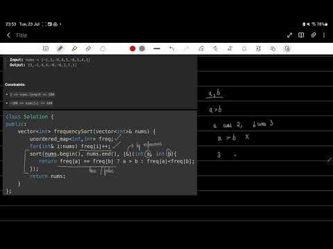Leetcode | 1636 | Sort Array by Increasing Frequency | Hashmap | Arrays |Sorting | C++