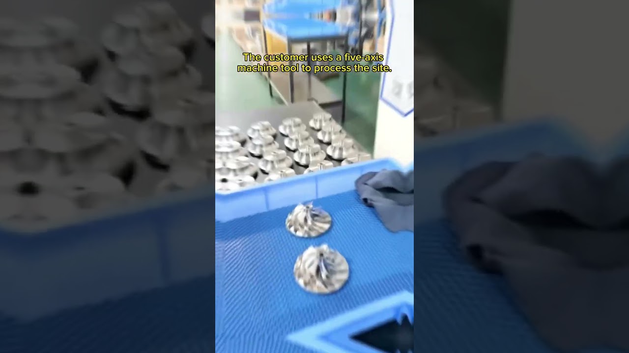 A close-up of the impeller machined by the 5axis machine.