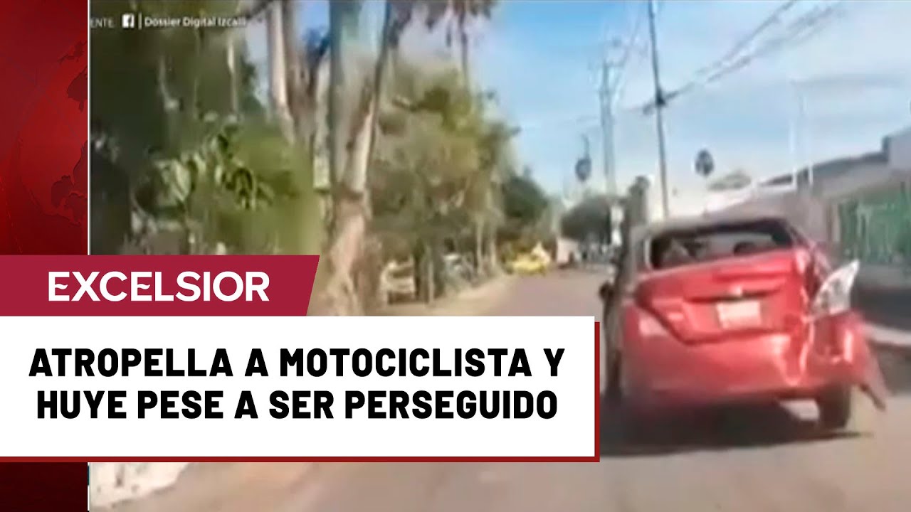 Motociclista es atropellado y conductor huye tras persecución
